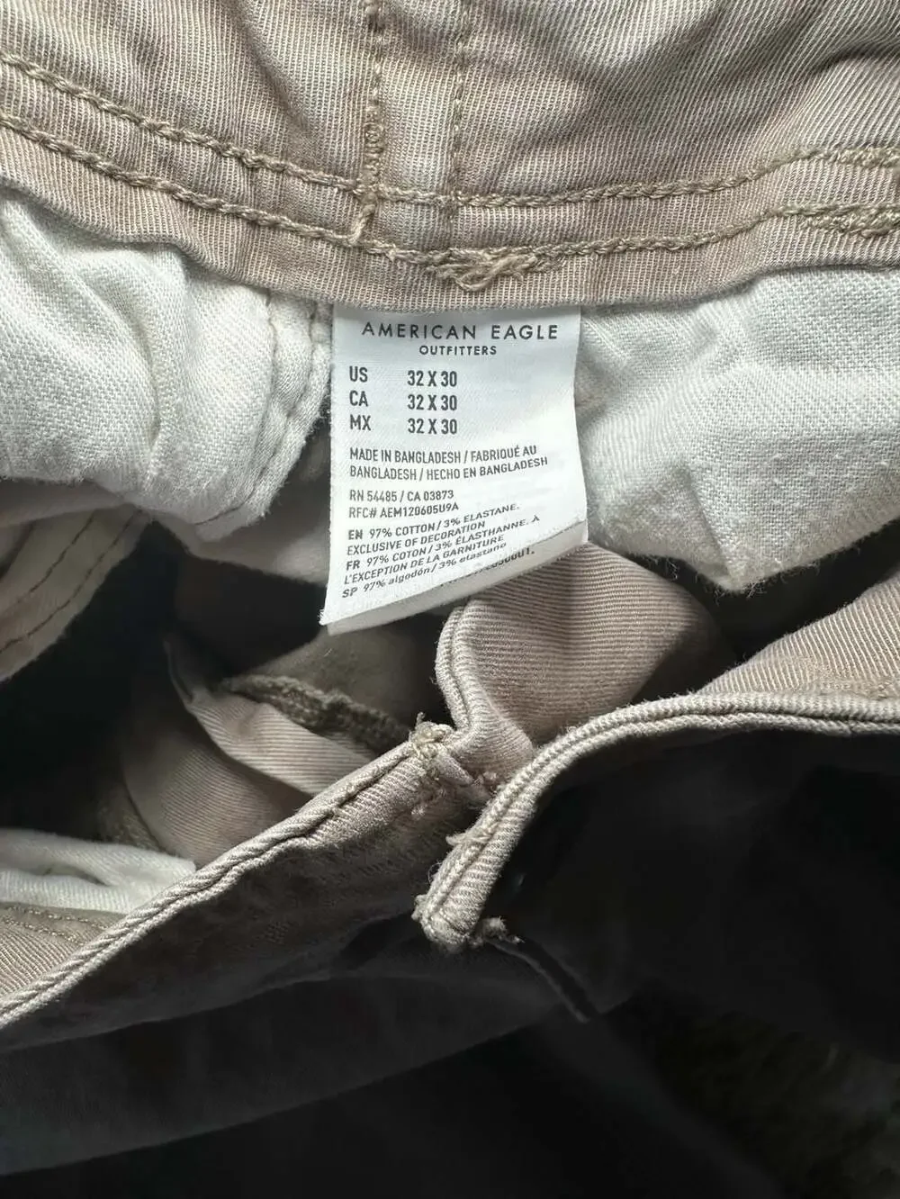 American Eagle Outfitters Cargo Shorts, 32 x 30, Light Gray